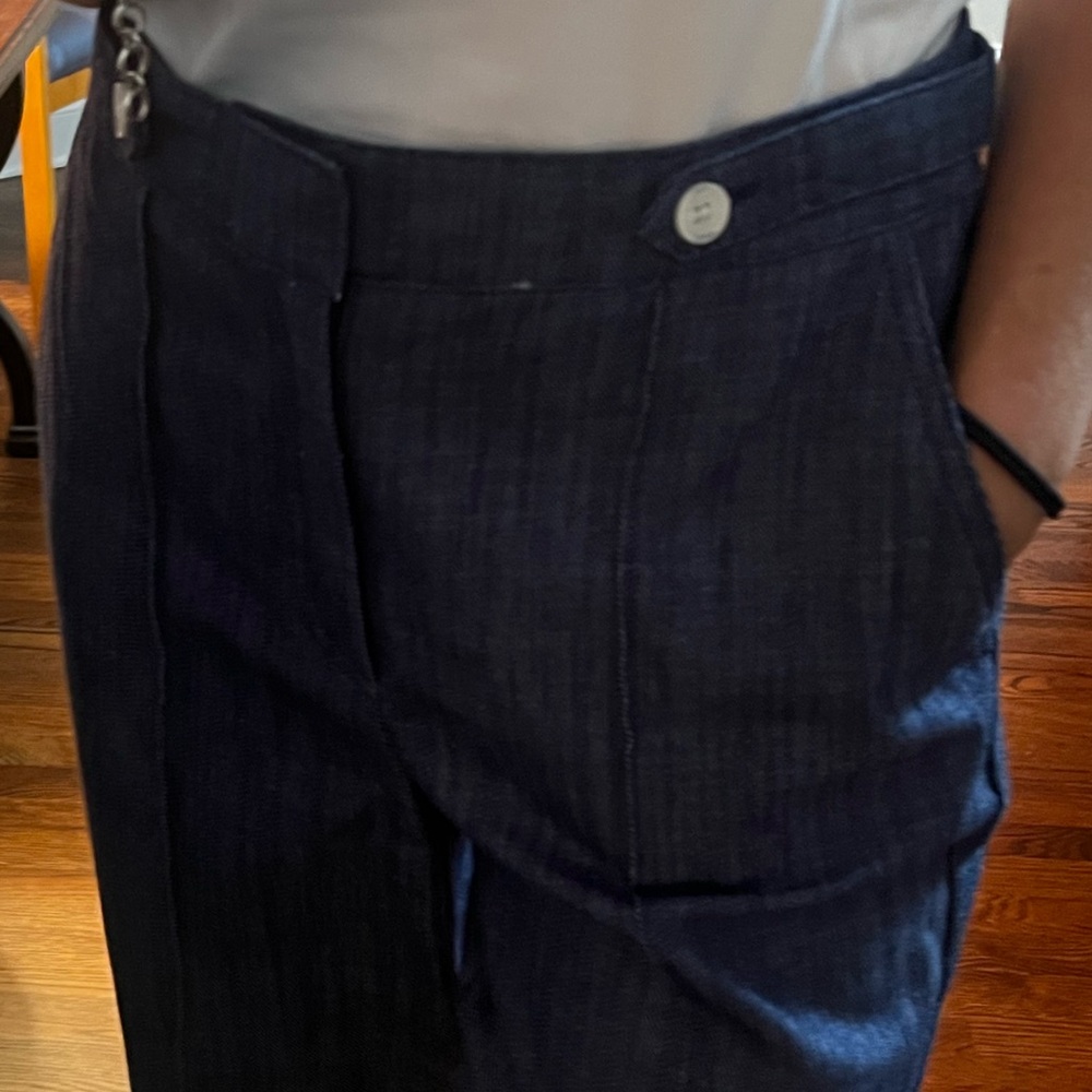 LOFT Deep Blue Wide-Leg Pants - Picture 4 of 7